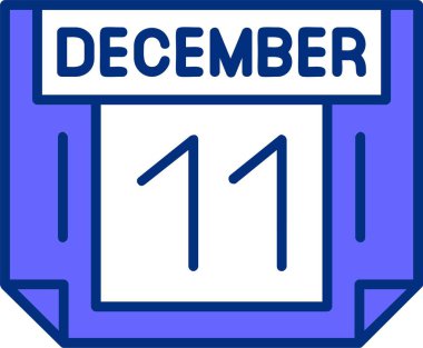 11 Aralık takvim tarihi vektör illüstrasyonu 