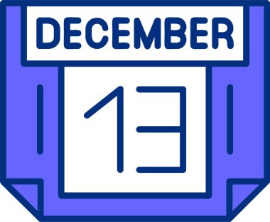 13 Aralık takvim tarihi vektör illüstrasyonu 