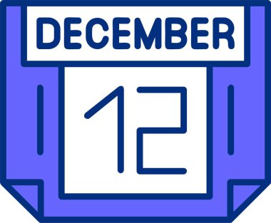 12 Aralık takvim tarihi vektör illüstrasyonu 