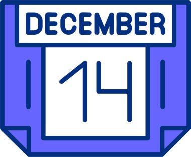 14 Aralık takvim tarihi vektör illüstrasyonu 