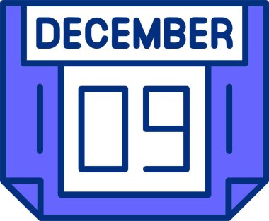 09 Aralık takvim tarihi vektör illüstrasyonu 