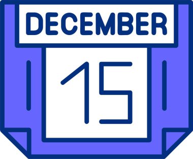 15 Aralık takvim tarihi vektör illüstrasyonu 