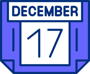 17 Aralık takvim tarihi vektör illüstrasyonu 