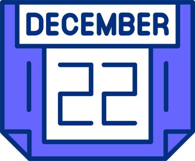 22 Aralık takvim tarihi vektör illüstrasyonu 