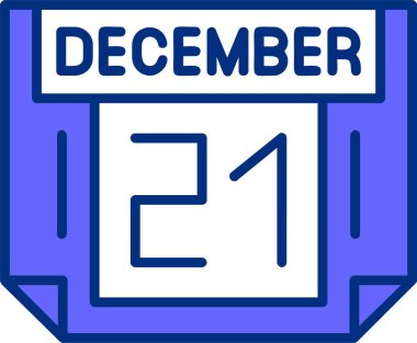 21 Aralık takvim tarihi vektör illüstrasyonu 