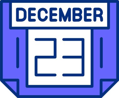 23 Aralık takvim tarihi vektör illüstrasyonu 
