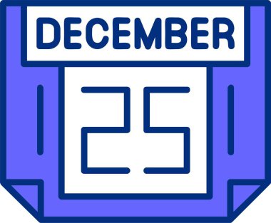 25 Aralık takvim tarihi vektör illüstrasyonu 