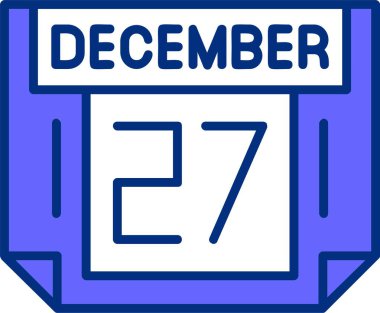 27 Aralık takvim tarihi vektör illüstrasyonu 