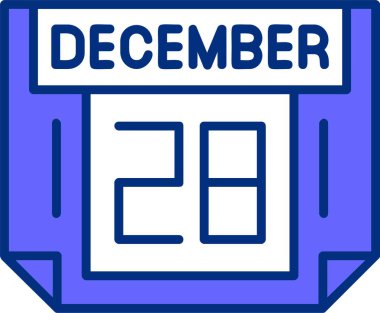 28 Aralık takvim tarihi vektör illüstrasyonu 