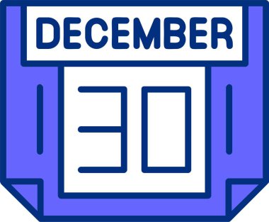 30 Aralık takvim tarihi vektör illüstrasyonu 