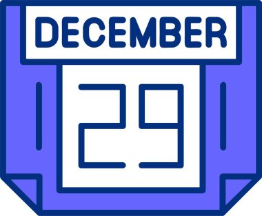 29 Aralık takvim tarihi vektör illüstrasyonu 