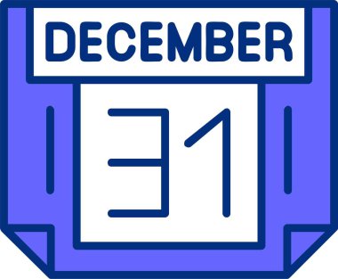 31 Aralık takvim tarihi vektör illüstrasyonu 