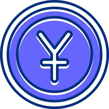 Çin Yuan web simgesi vektör illüstrasyonu
