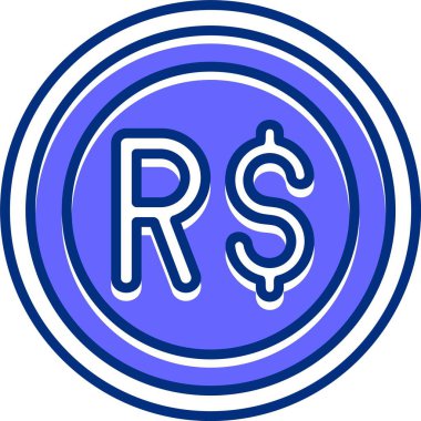 Brezilya Real web simgesi vektör illüstrasyonu