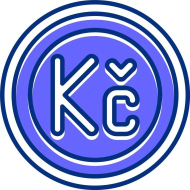  Çek Koruna web simgesi vektör illüstrasyonu 