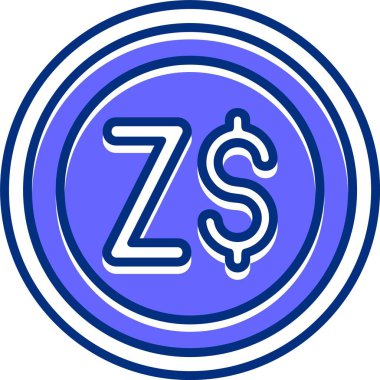 Zimbabve Doları ikon vektör illüstrasyonu