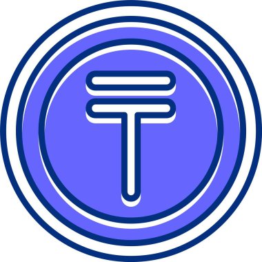 Kazakistan Tenge vektör illüstrasyon simgesi