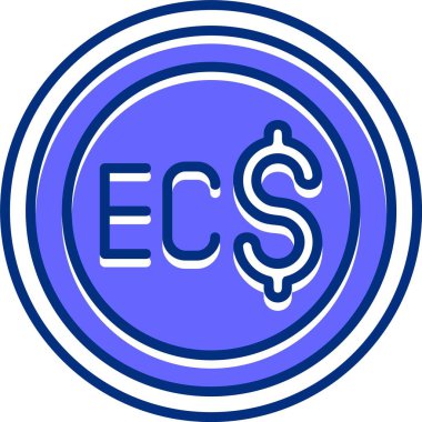 Doğu Karayip Doları ikon vektör illüstrasyonu 