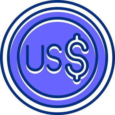 Tuvaluan Doları ikon vektör illüstrasyonu