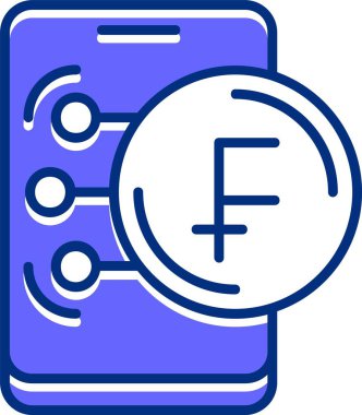 İsviçre Frangı web simgesi vektör illüstrasyonu