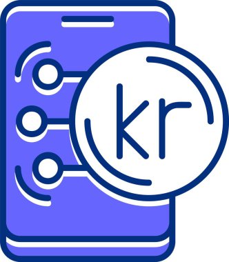 Norveç Kronu web simgesi vektör illüstrasyonuName