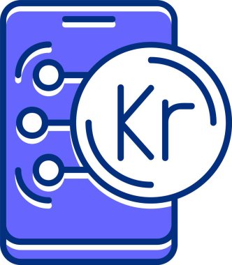  İsveç Krona web simgesi vektör illüstrasyonu 