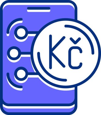  Çek Koruna web simgesi vektör illüstrasyonu 