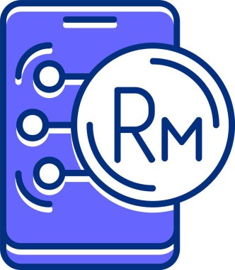 Malezya Ringgit web simgesi vektör illüstrasyonu