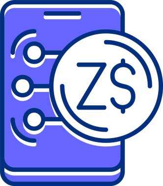Zimbabve Doları ikon vektör illüstrasyonu