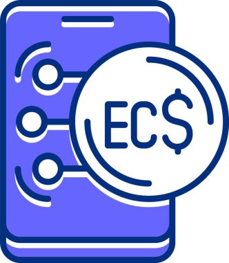 Doğu Karayip Doları ikon vektör illüstrasyonu 