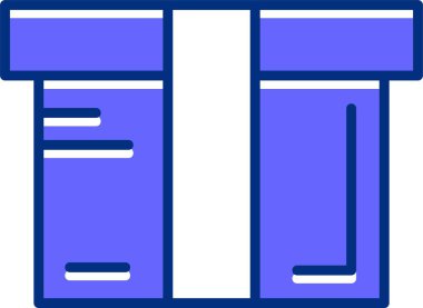 Şimdiki kutu simgesi. vektör illüstrasyonu 