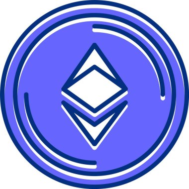 ethereum. Web simgesi basit illüstrasyon