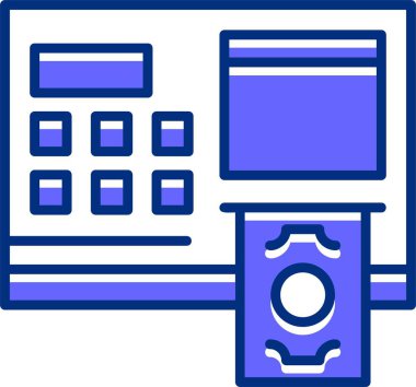 atm makine simgesi vektör illüstrasyonu 