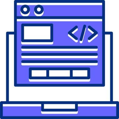 Tarayıcı Programlama Web simgesi, vektör illüstrasyonu