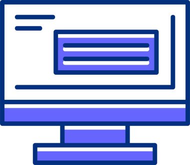 bilgisayar monitörü web simgesi, basit illüstrasyon