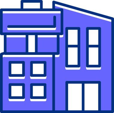 bina simgesi, vektör illüstrasyonu basit tasarım