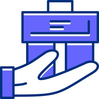 bavul el simgesi vektör illüstrasyonu