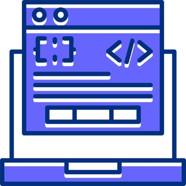 Kod İşlemci simgesi, vektör illüstrasyonu 