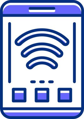 Kablosuz ağ simgesi. Ana hatlı vektör çizimi. kablosuz 