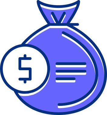 para çantası ve sikke vektör illüstrasyonu