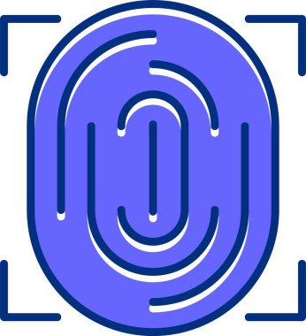 Biyometrik kimlik doğrulama simgesi. Beyaz arkaplanda parmak izi tanıma vektörü simgesi izole edildi