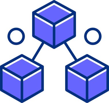 Engelleme zinciri finansal simgesi, vektör illüstrasyonu 