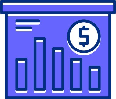 Finansal kriz, iş analizleri düz simge, vektör, illüstrasyon