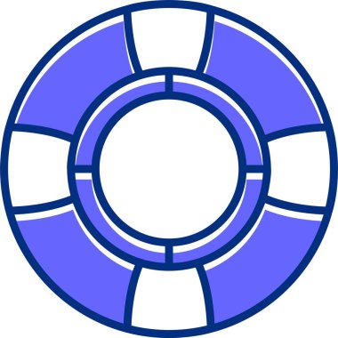 Lifebuoy plaj ikonu, vektör illüstrasyonu 