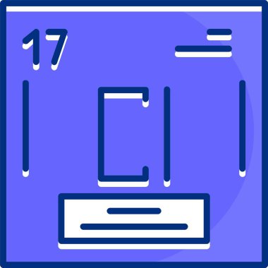 Klor kimyasal element simgesi, web illüstrasyonu