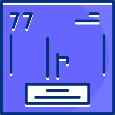 İridyum vektör çizimi, kimyasal element simgesi