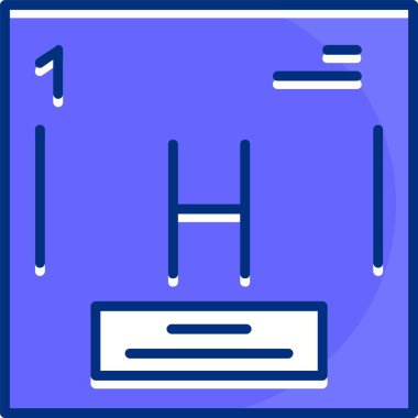 Hidrojen vektör çizimi, kimyasal element simgesi