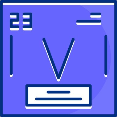 Vanadyum kimyasal element simgesi, web illüstrasyonu