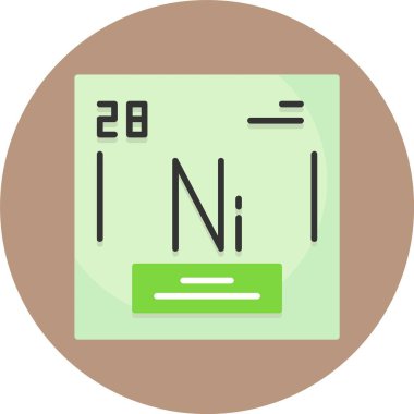 Periodic Table Element Nickel Icon on White Background. Vector Illustration. clipart