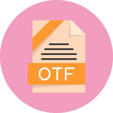 OTF file format icon vector illustration     clipart